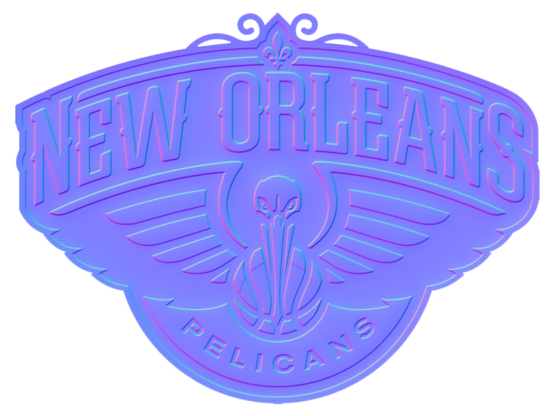 New Orleans Pelicans Colorful Embossed Logo vinyl decal